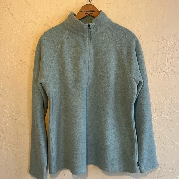 Eddie Bauer Tops - Eddie Bauer Light Teal Half-Zip Pullover Sweatshirt